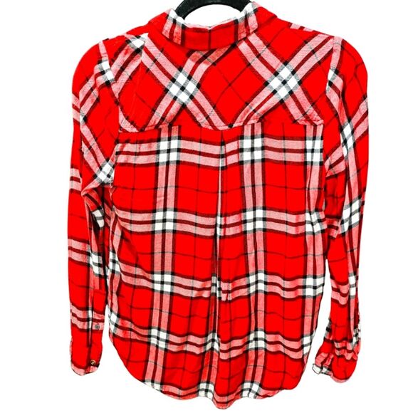 Lucky Brand Flannel 100% Viscose Long Sleeve Button Up With Pockets Size S - Picture 2 of 6